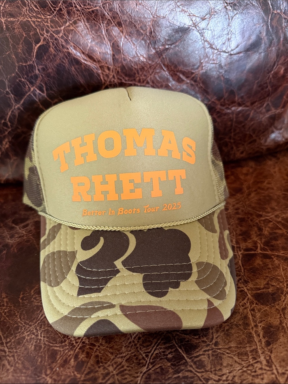 Official Thomas Rhett Better in Boots Tour 2025 Camo Trucker Hat